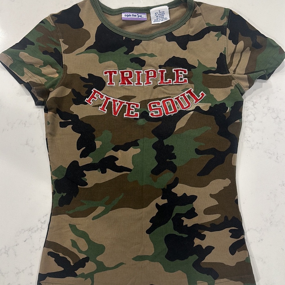 Triple Five Soul Green Camouflage Tee